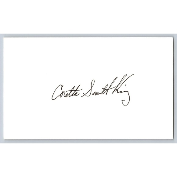 Coretta Scott King Autograph Signed Card Civil Rights Leader Activist